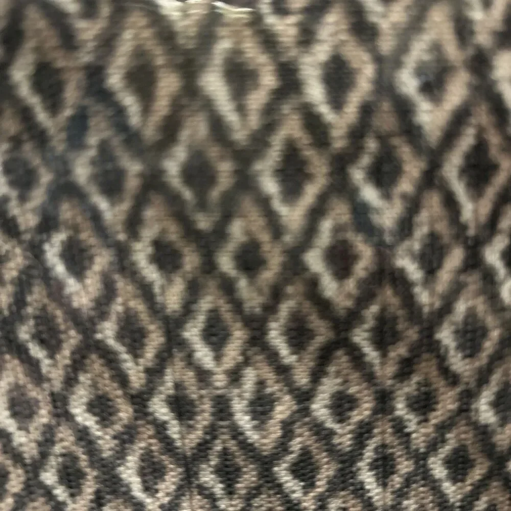 Oscar Oliver Ozark Shower Curtain Black Tan Geometric Diamond Pattern 70x72 NEW